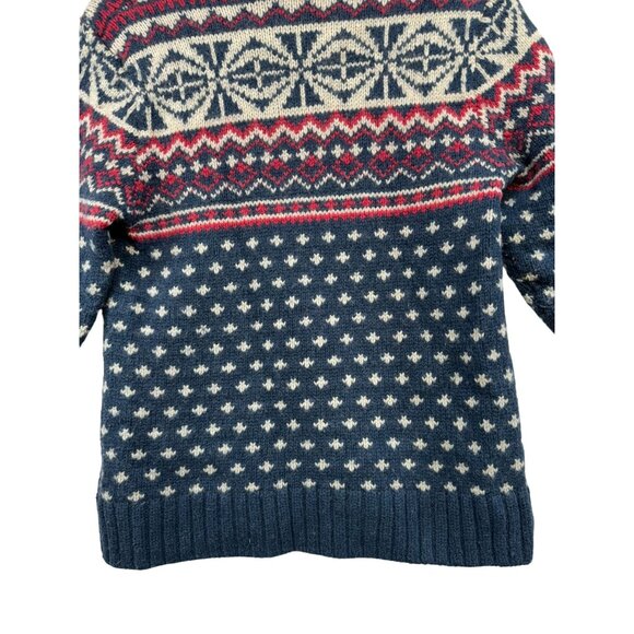 Vintage L.O.G.G. Womens Nordic Patterned Wool Blend Sweater Medium Blue - Picture 12 of 14